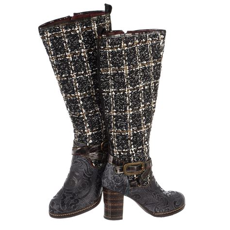 Tweed boots Dior Black size 38 IT in Tweed 